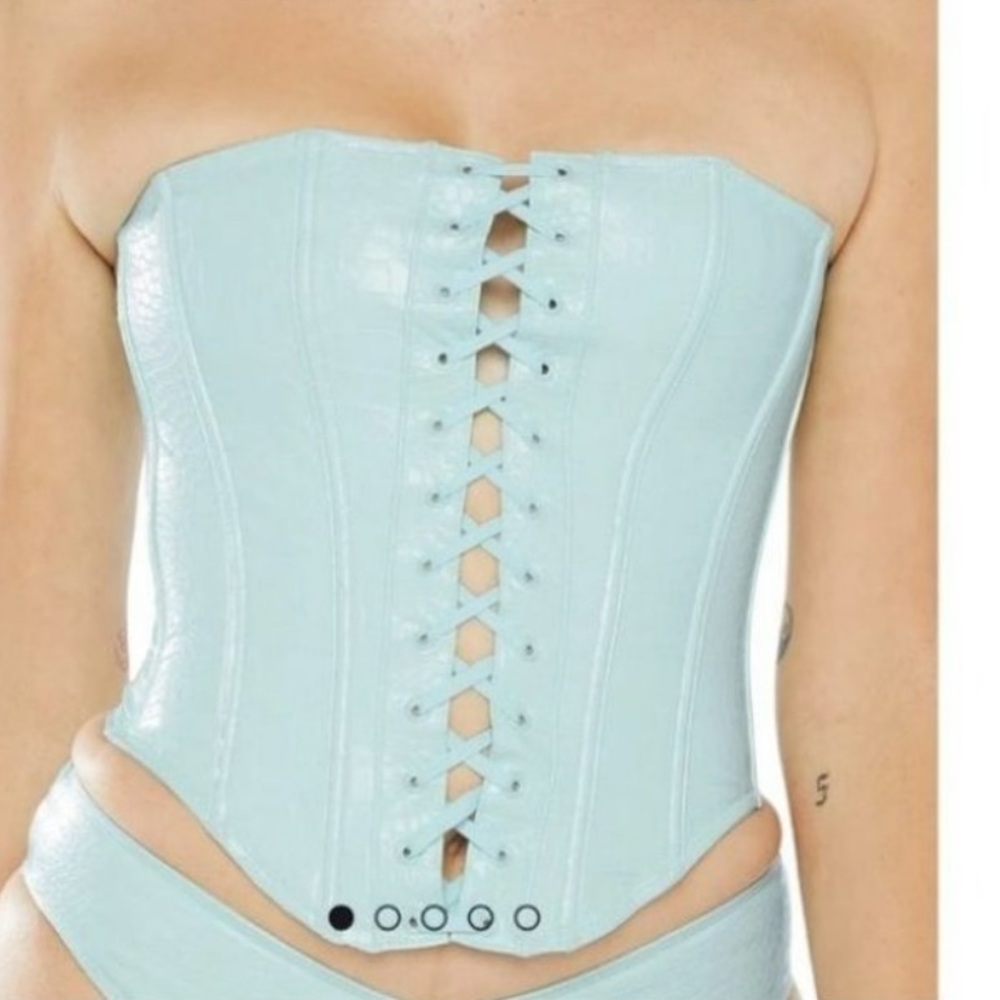 Savage X Fenty Queen of the Galaxy Corset in Blue Light Size 1X
